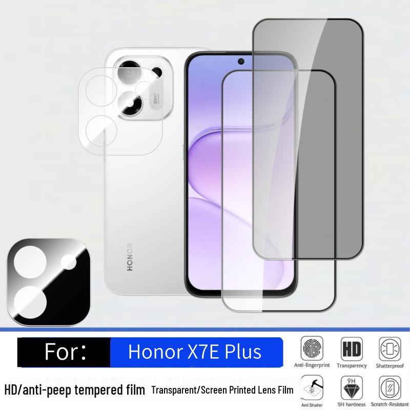 Honor X7e Plus HD Anti-Peep Tempered Glass Film - Frosted, Drop-Proof, Transparent Screen Protector.