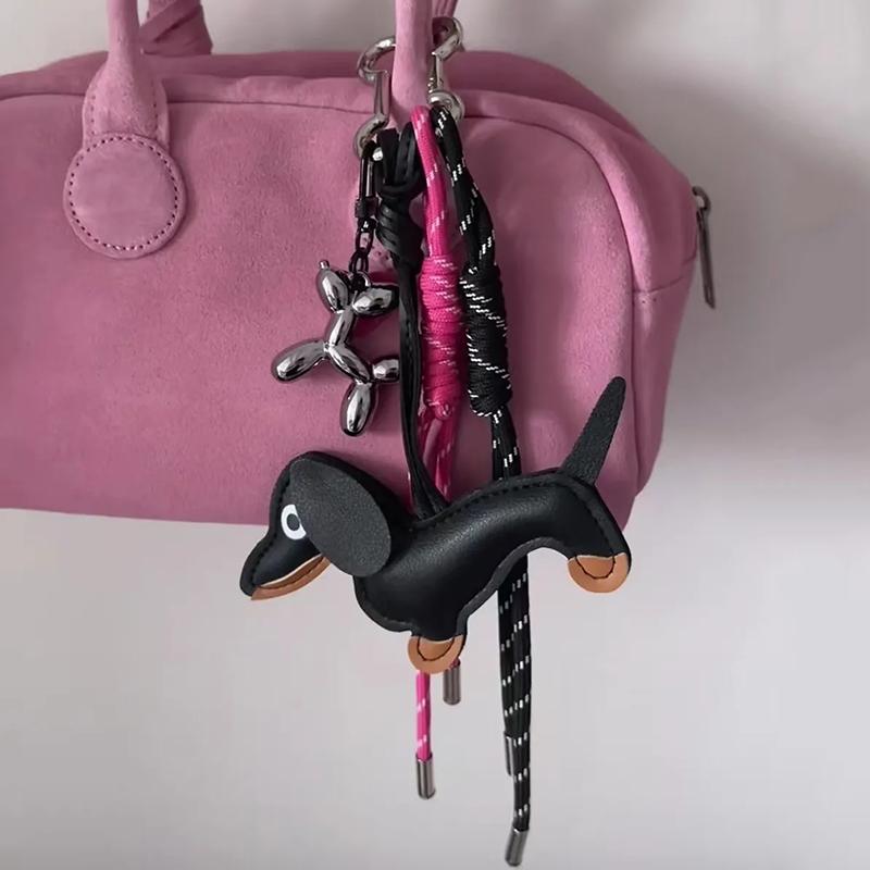 Yogodlns Dachshund Leather Bag Design Personalized Contrast Color Bag Pendant Femme Handbag Hanging Bags Accessories