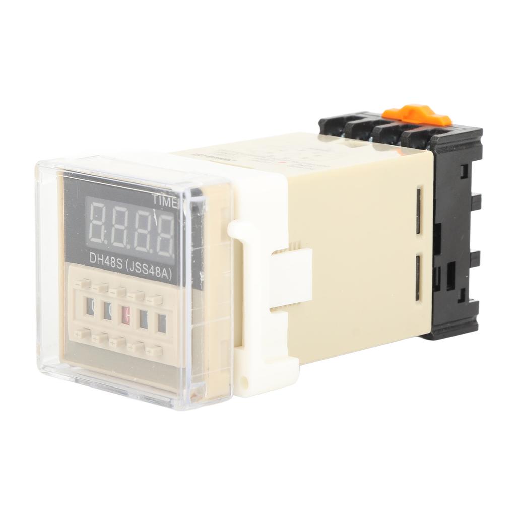 DH48S‑2Z 220V Digital Display Double Time Relay with Socket Base