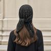 Sequin Headscarf, Multi-Purpose Turban Headband Square Scarf, Adjustable Strap Bohemian Style Head Wrap for Travel Vacation