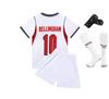 Kids Football Kit BELLINGHAM 10 White Polyester Size 14-30