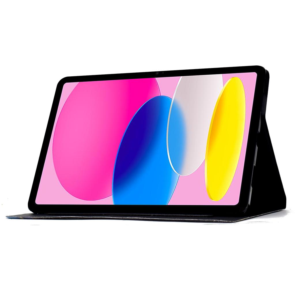 For iPad (2025)/10.9 (2022) Case with Card Slots Pattern Printed Bump Proof Leather Tablet Cover