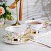 Rural Style Coffee Cup and Dish Set Afternoon Tea Water Cup Flower Tea Cups Milk Mug Breakfast Cups Dim Sum Dish Milk Tea Mug