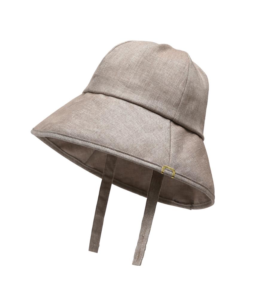 Eondeokeonteulolseutyudio Strap Bucket Hat / Linen Tw / L Brown