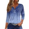 Women's T Shirt Tee Printed Button Short Sleeve Tunic Daily Weekend Fashion Basic V- Neck Regular Top