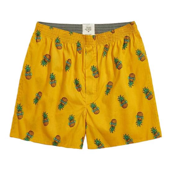 Men Elastic Waistband Thin Men Panties Coconut Tree Print Loose Shorts Briefs Breathable