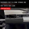 For Toyota Rav4 2026 ABS Black Car Co-pilot Drawer Storage Box Silicone Storage Box Tray Phone Holder Interior Car Accessories