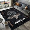 VIKAMA Vintage Runen Kriegsgott Muster Teppich Langlebig und Pflegeleicht Wohnzimmer Schlafzimmer Spielzimmer Teppich Heimdekoration