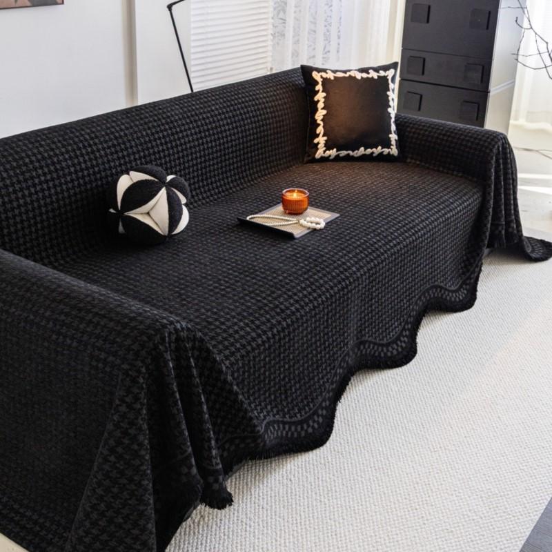All-Season Universal Minimalist Modern Anti-Cat Scratch Non-Slip Washable Couch Cover Soft Mats  Chenille Sofa Throw Cover