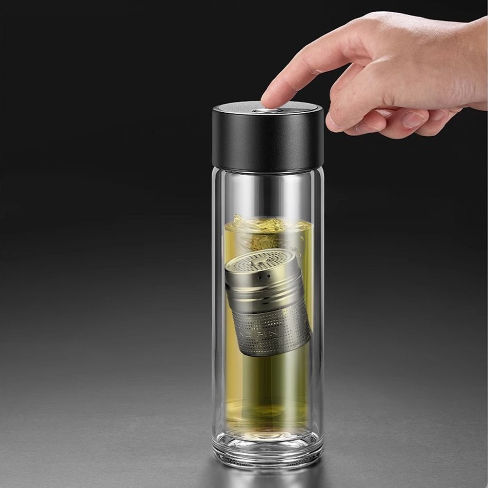 Sealed Glass Water Bottle Double Wall Magnetic Glass Tumbler Multiple Uses Glass Tea Cup  Car Cup