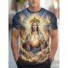 Kinder T-Shirt Jesus Heilige Maria Bedrucktes T-Shirt Mode Rundhals Lässige T-Shirts Oberteil Kurzärmlig Jungen- und Mädchenkleidung