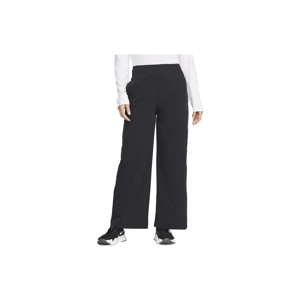 Nike Dri Fit Casual Pants Women's Black Moderate Wide Leg Pants FB5028-010