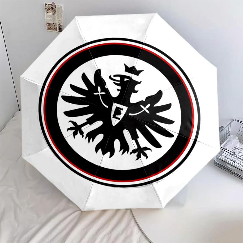 1 PC Automatic Folding Umbrella - Frankfurt Football Pattern Portable Foldable Design With 8 Ribs Christmas Birthday Gifts
