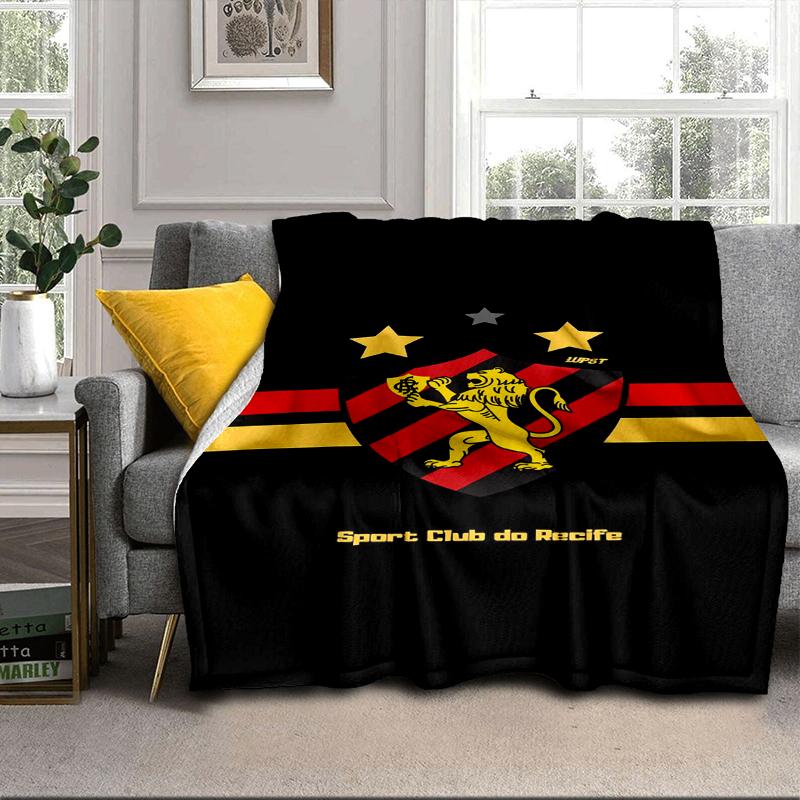 Football Club Emblem Lion Blanket Flannel Blanket for Bed, Sofa, Camping, Hiking, Picnic Essentials, Gift for Family Fan Gifts