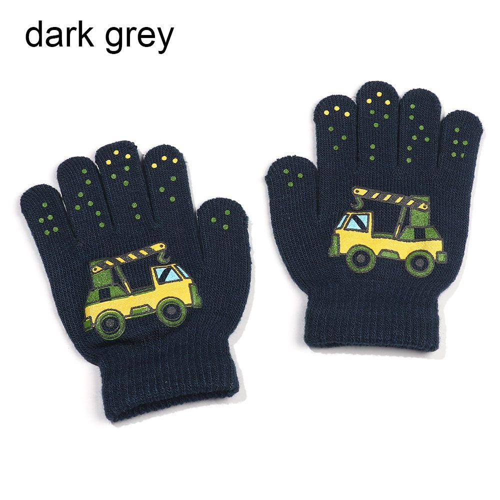 Baby Boys Girls Soft Non-slip Cute Cartoon Kids Gloves Thick Warm Knitted Mittens
