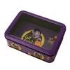 Rectangular Metal Tin Box with Transparent Lid for Candy Cookie Storage and Holiday Decorative Use Halloween Theme Design