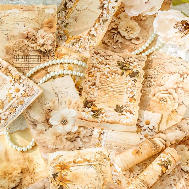 1PC Papel Material Serie Jardín Secreto Tema Flor Retro Cuaderno Bolsa Dolor Fondo Decoración DIY Base de Papel