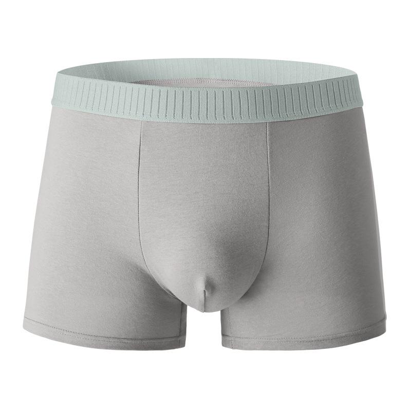 Men's Spring and Summer Pure Cotton Breathable Graphene Antibacterial Crotch Mid Waist Briefs