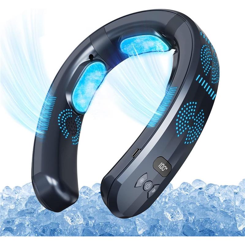 2026 German MH USB Neck-Hanging Semiconductor Fan with Digital Display 6000mAh