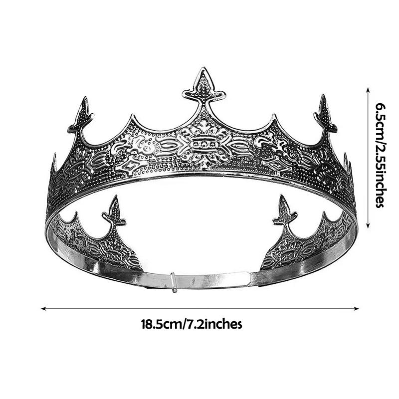Simple Bar Mitzvah King Crown Hair Hoop Western Prince Crowns Headband Hair Accessories Round Tiaras Hair Ornaments