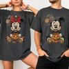 Personalized Halloween Mickey Minnie Shirt, Custom Name Halloween Couple Tee, Pumpkin Mickey Minnie Shirt, Matching Halloween Short Sleeve