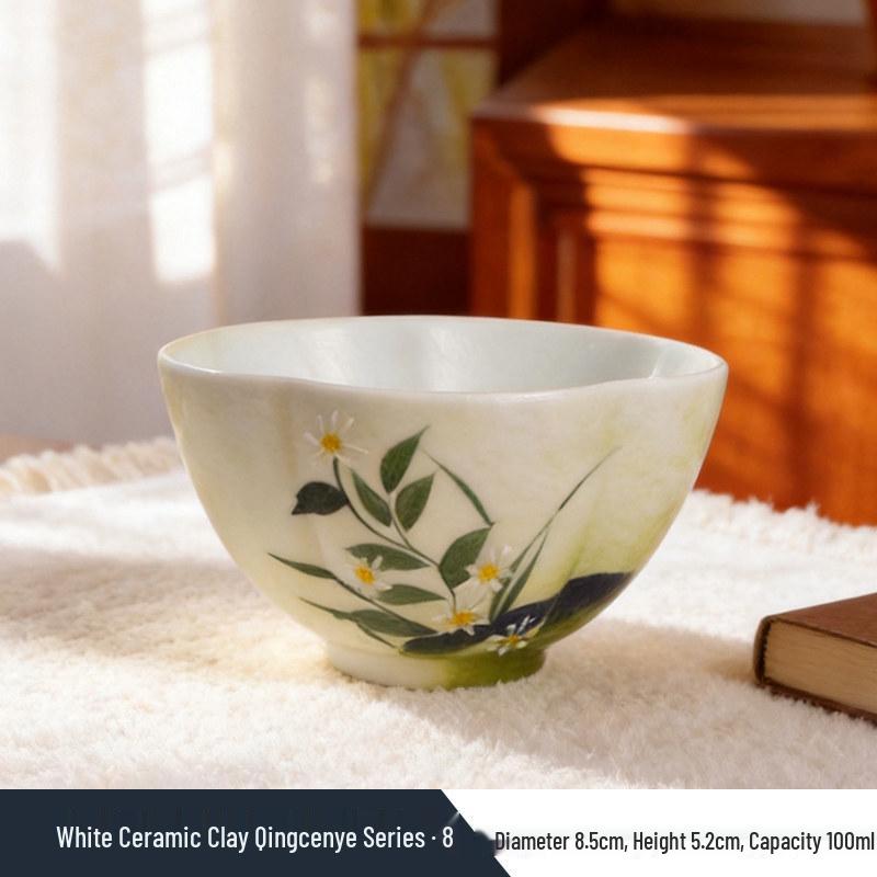 Luxury Hand-Painted Ceramic Gaiwan & Tea Tasting Cup Set for Women