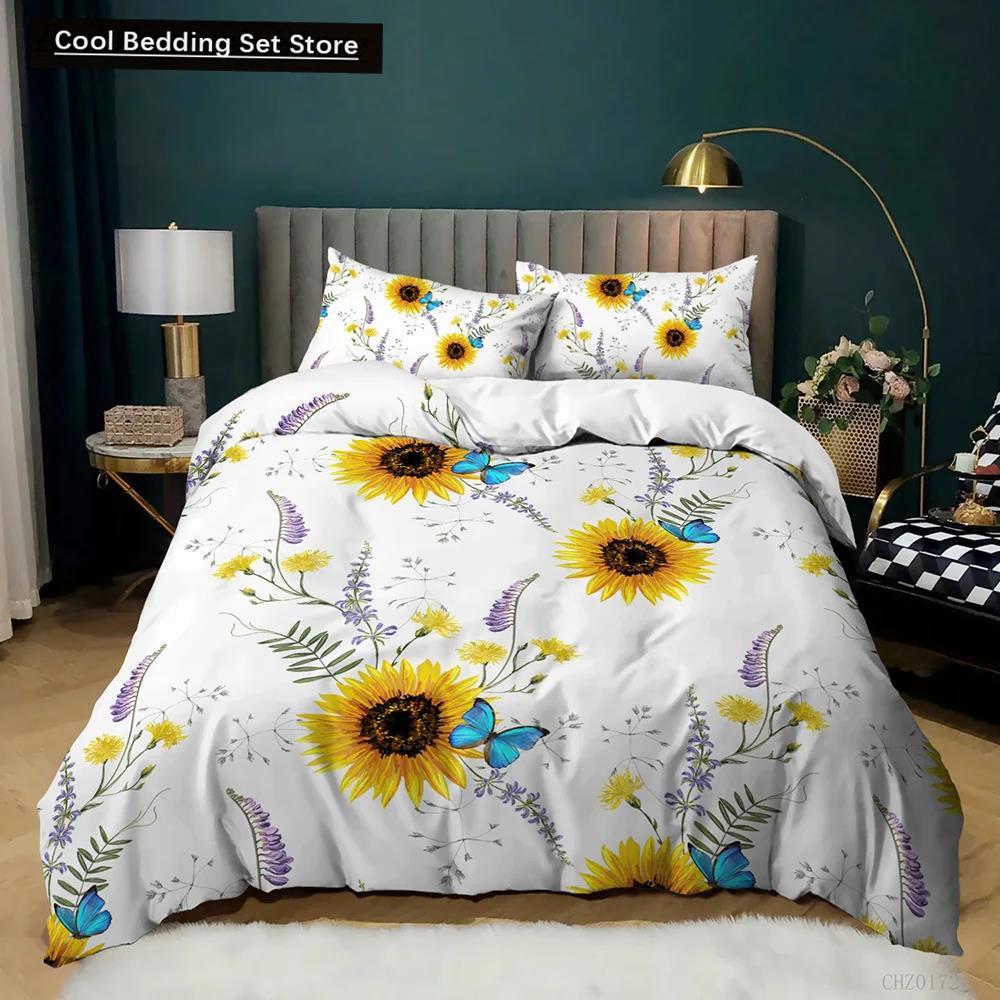 Set Copripiumino Piante Verde Ginkgo Biloba Tema Piante Set Biancheria da Letto per Bambini Adolescenti Matrimoniale Queen King Size Poliestere Copripiumino