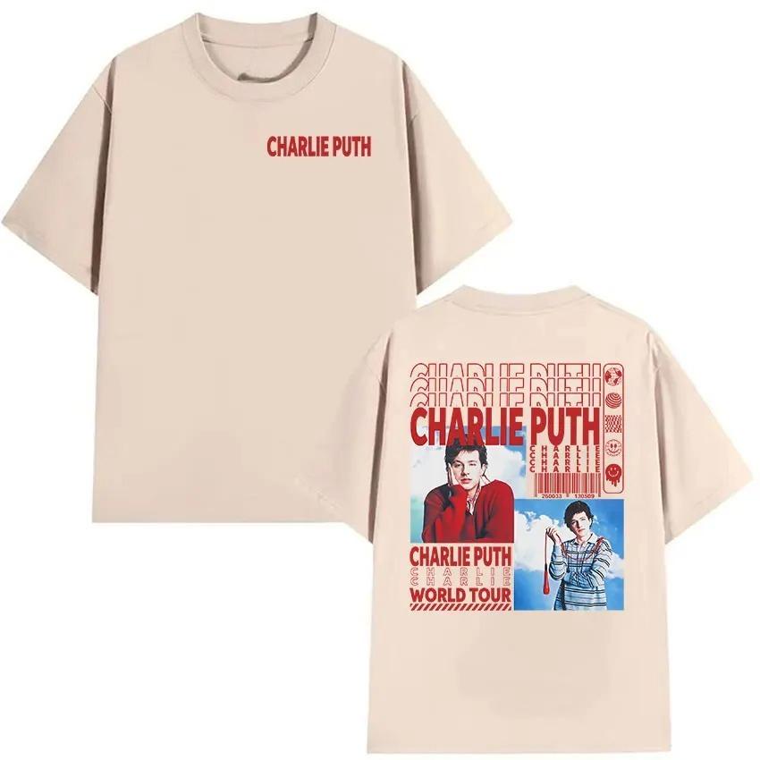 Unisex Fashion Vintage Oversized Cotton Tshirt Streetwear Rapper Charlie Puth Whatevers Clever World Tour 2026 Graphic T Shirts
