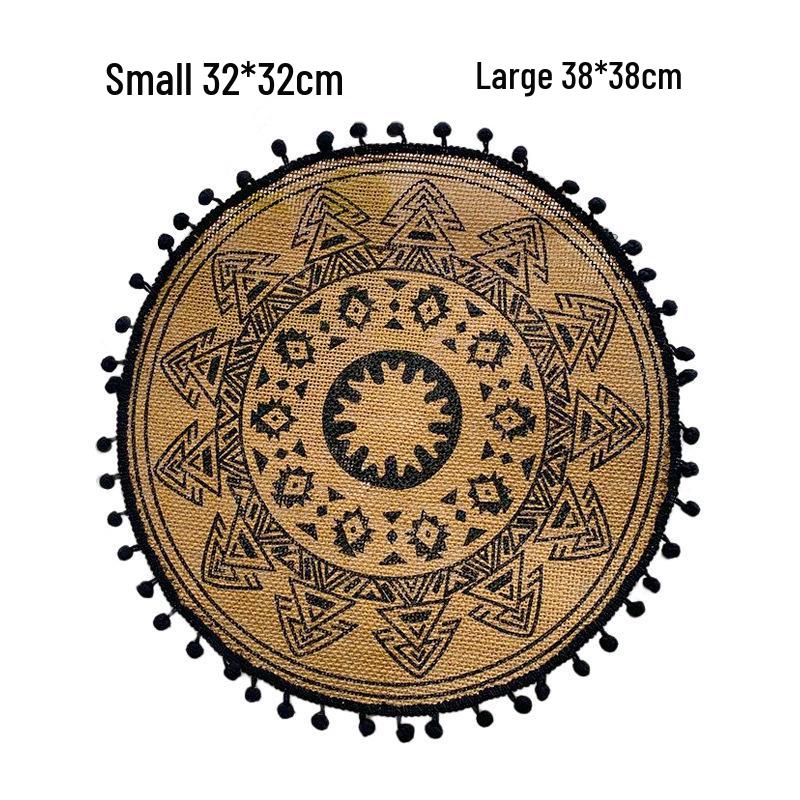 Nordic Style Woven Cotton Linen Coasters Placemats - Decorative Jute Heat Insulation Pads for Dining Tables