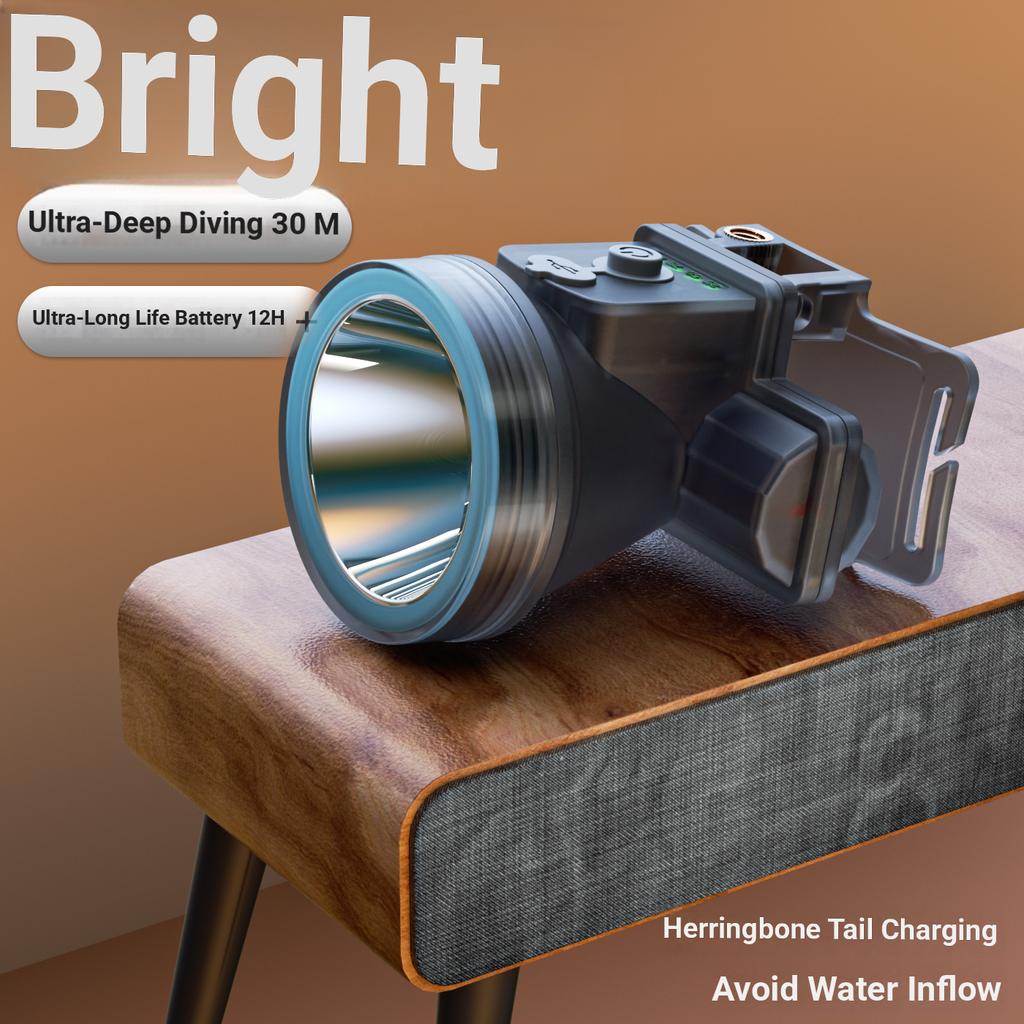 Waterproof Headlight 800LM Diving Headlight Professional LED Scuba Dive To A Depth of 30 Meters Dive Head Torch IPX8 Divinglight