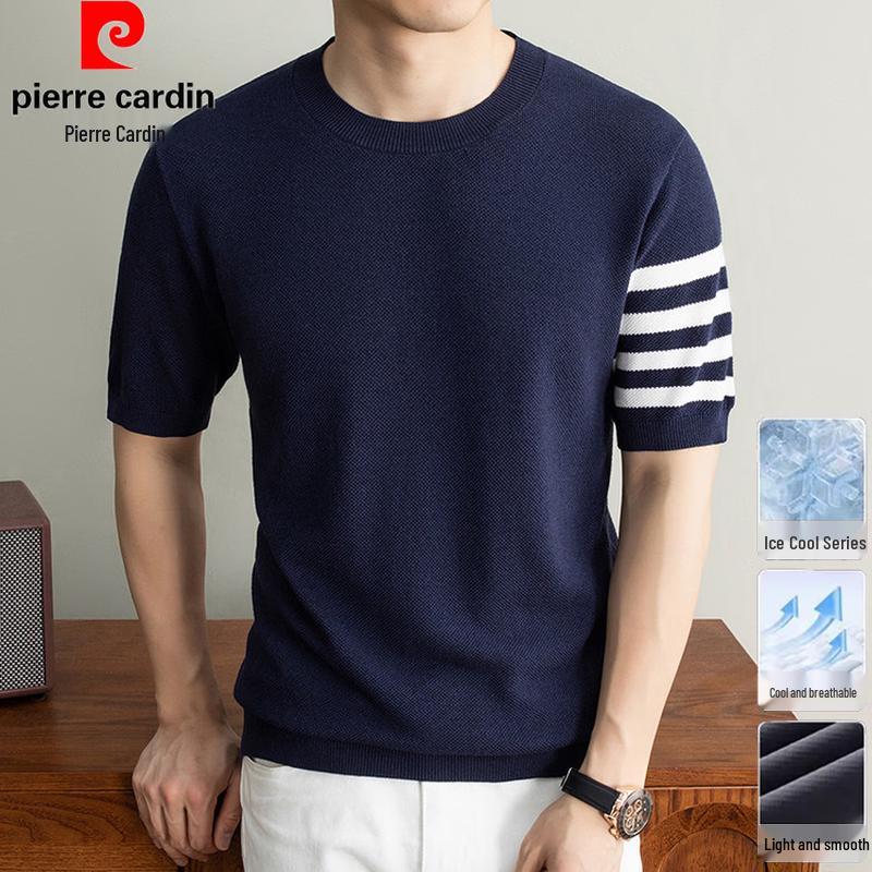 Pierre Cardin Men s Striped Knit Short Sleeve Tee XL
