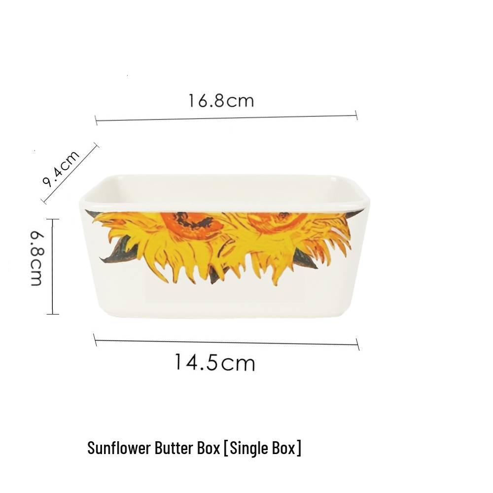Nordic Ceramic Butter Dish with Knife - European Design