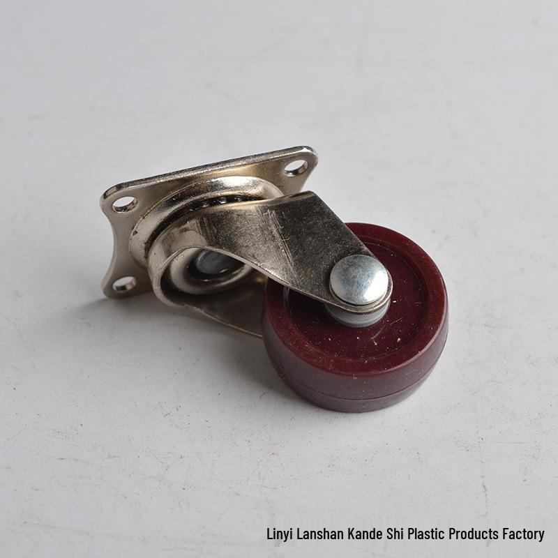 1,2-дюймовое красное полиуретановое поворотное колесо с хромированным кронштейном