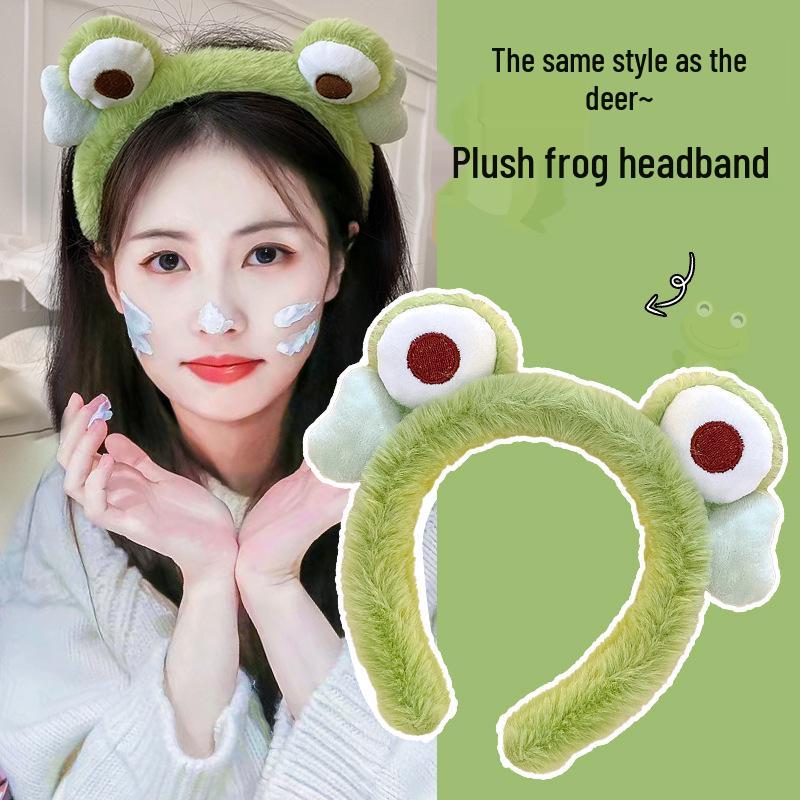2024 Cute Cartoon Plush Headband for Women - Makeup, Hair Clip & Tie