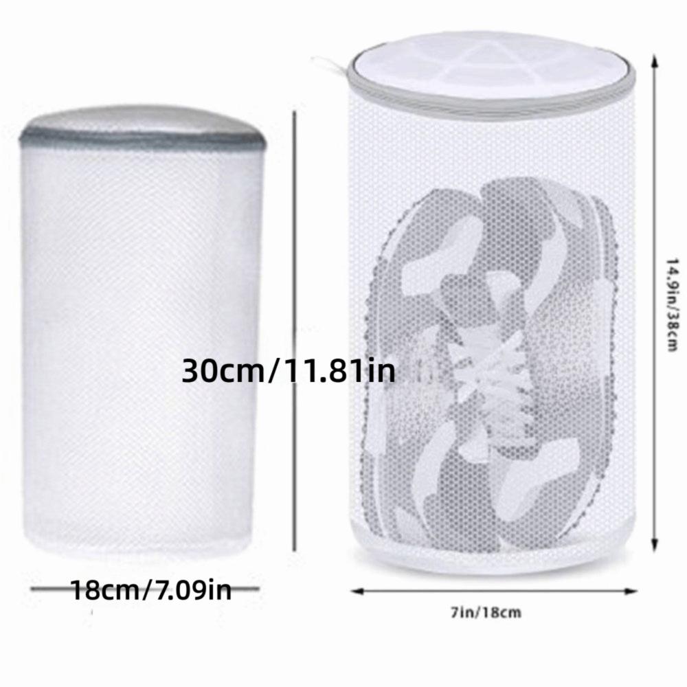 Strong Non-Woven Fabric Shoes Wash Bag Mesh Durable Net Pocket with Zipper Washing Laundry Bag Gym Shoes