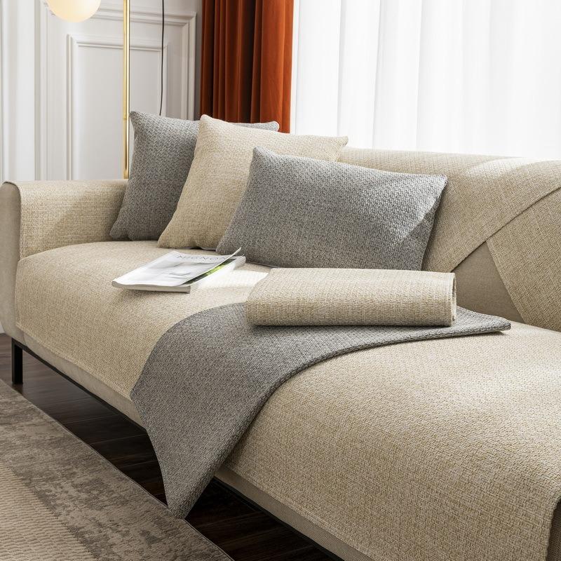 

1 шт. Однотонные чехлы для дивана Всесезонное универсальное полотенце для дивана Пылезащитный L-образный диван Подушка-мат для гостиной дома A 70x70cm 1pc