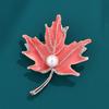 Maple Leaf Alloy Oil Drip Brooch Femininity Pearl Corsage Niche Premium Pin Clothing Accessories