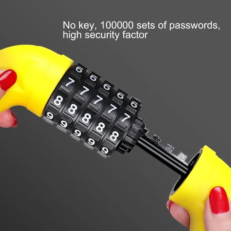 Portable Anti-Theft Cable Lock for Bicycles with 5-Digit Password Silicone Wrapped Anti-Rust Alloy Bold Design for Security
