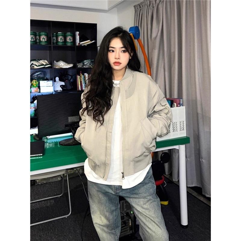 Autumn And Winter Flight Suit Jacket Jacket Women's Autumn And Winter American Design Sense Vintage High Street Baseball