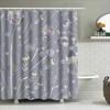 Purple Floral Shower Curtain Decorative Watercolor Print Bath Linen Wall Hanging Home Accessories For Bathroom