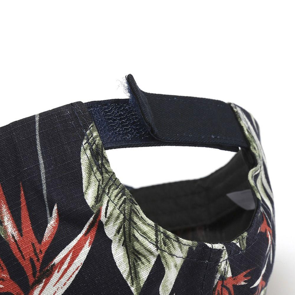 New Flower Print Sunscreen Hat Adjustable Spring Summer Casual Cap Outdoor Female Sun Visors