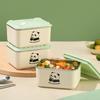 Panda Square Microwaveable Lunch Box Set