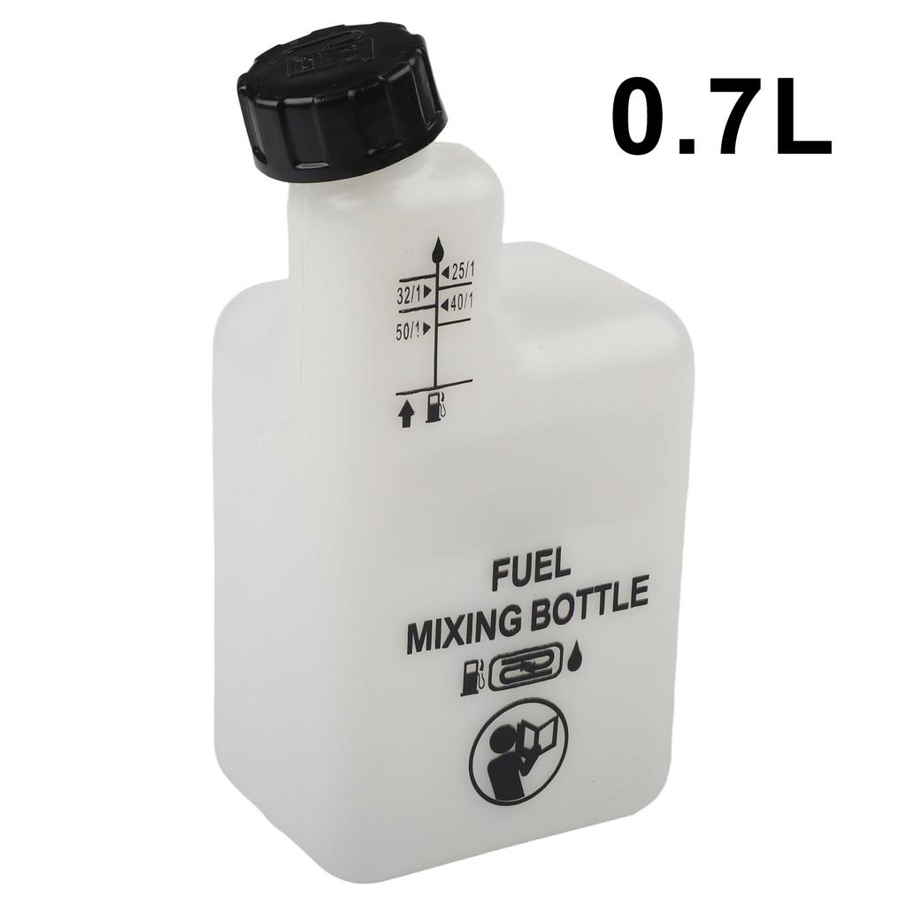 Bottiglia Miscelazione Carburante e Olio Per Motoseghe Decespugliatori Capacità 1L Tappo Bianco