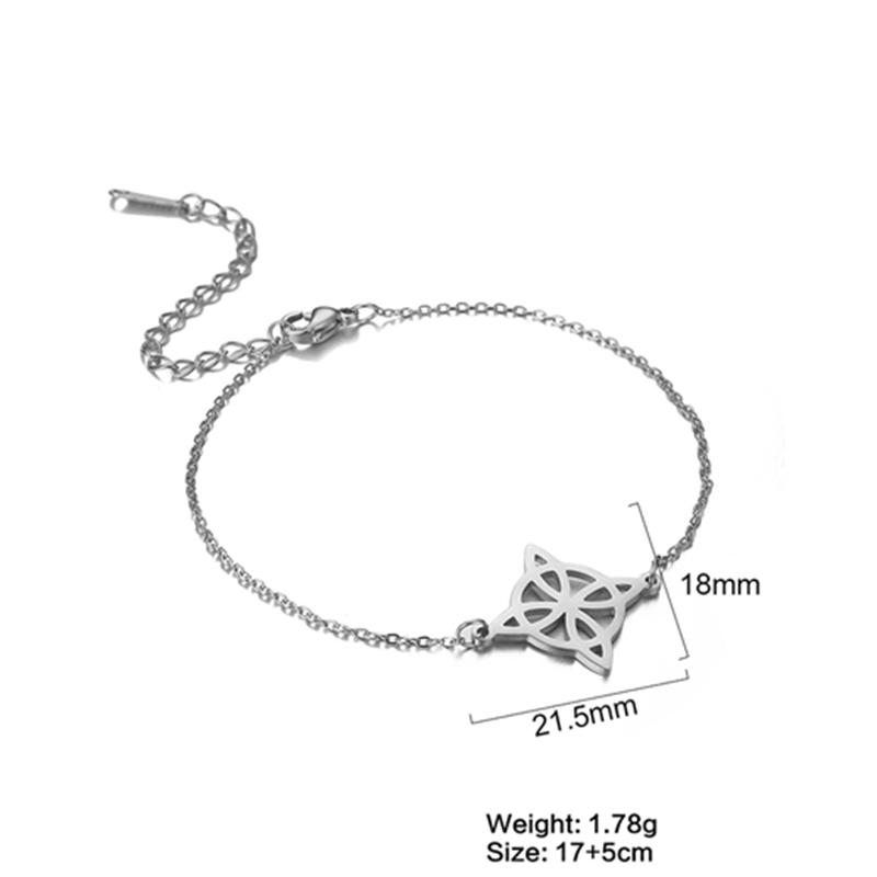Geometric Witch Knot Charm Bracelet Women Fashion Stainless Steel Pendant Wicca Amulet Jewelry Gifts