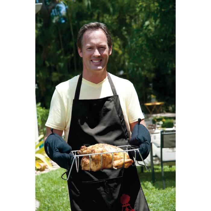 Tablier avec sangle ajustable - WEBER - Noir - Protège vos vêtements pendant la cuisson