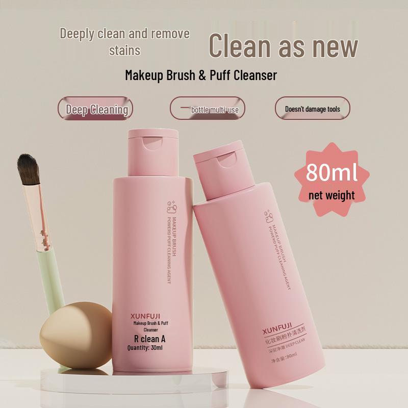 

Спонж для очистки пуховки и Жидкость для очистки кистей - Очиститель для инструментов для макияжа