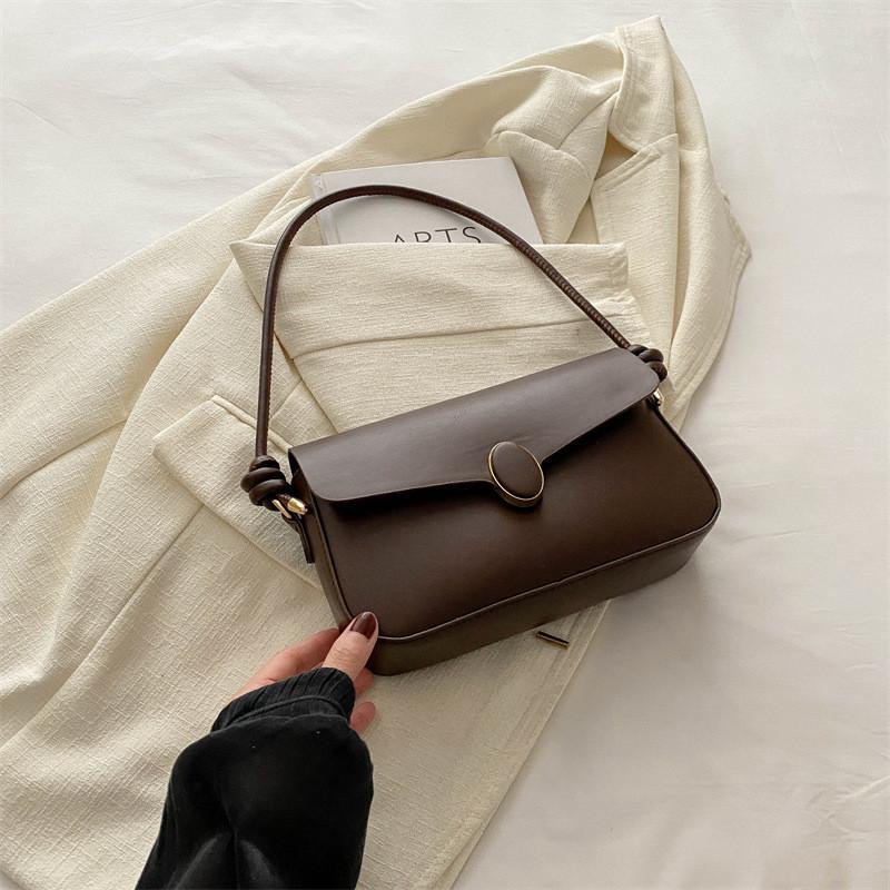 Fashionable Medium Square Handbag For Women Luxurious Pu Material Soft Shoulder Bag Ideal For Daily Use кофейный