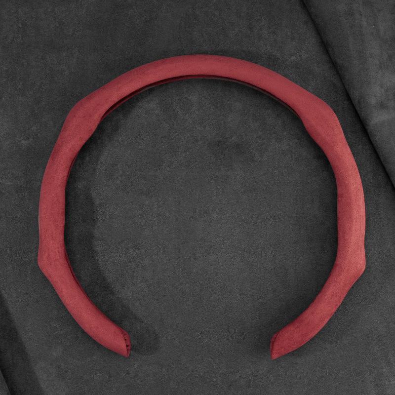 5D Premium Sports Suede Car Steering Wheel Cover Breathable Universal Non-slip 15inch/38cm New Styling Booster Covers Auto Parts