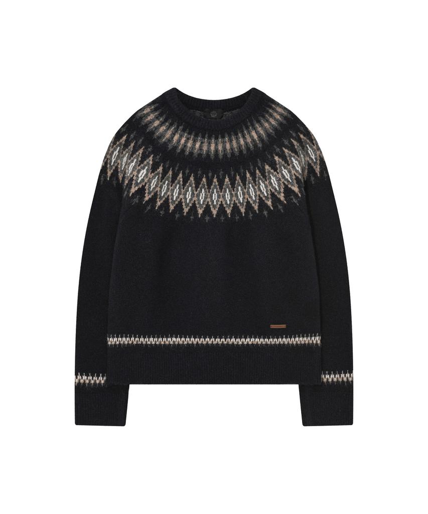 COVERNAT WOMAN Maglione Norvegese a Maglia Blu Scuro