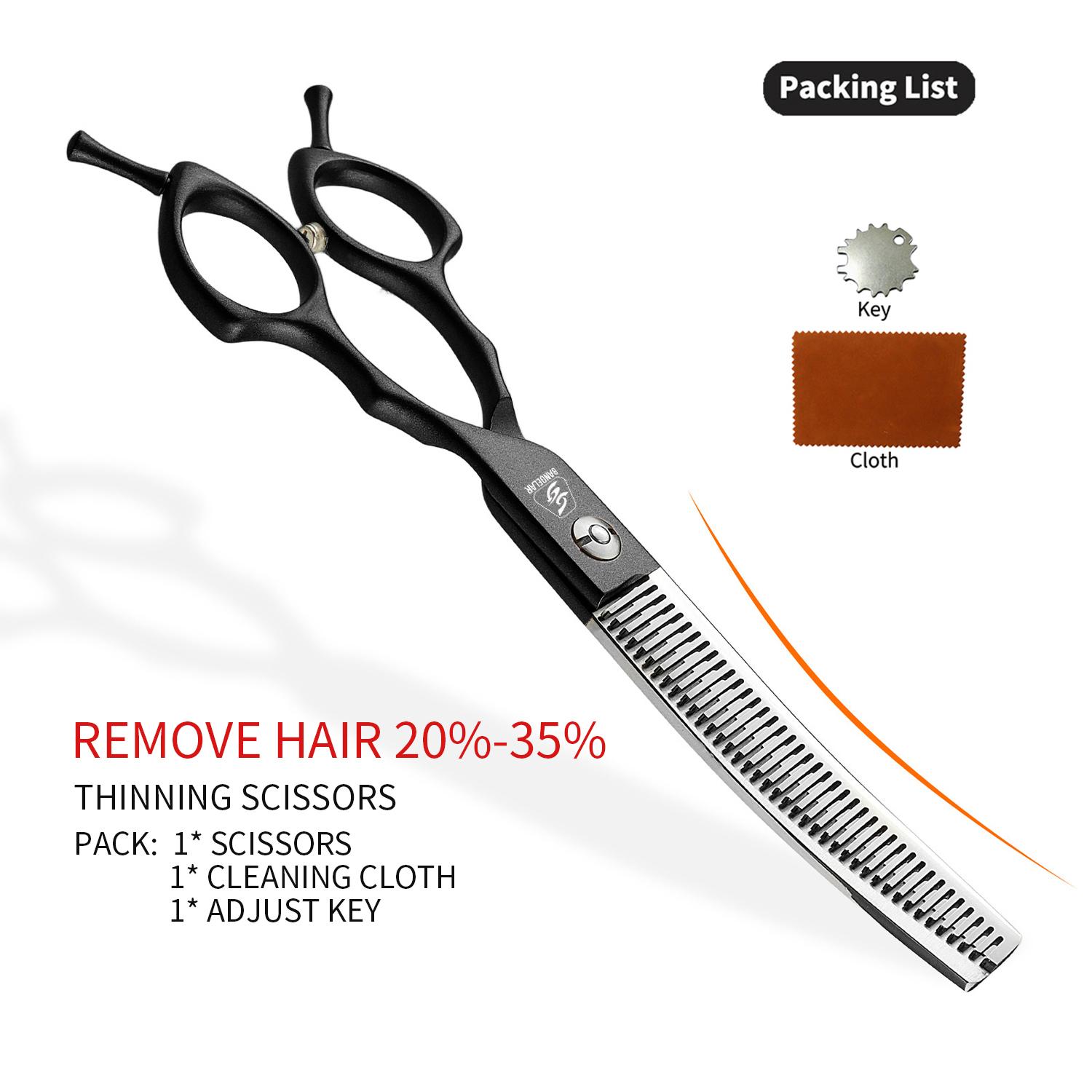 

Ножницы для стрижки домашних животных Sangelar 6,5 дюйма, черные, изогнутые, могут сгибаться вверх и вниз, удаляют 20–35% и 45–60% волос, высококачественный инструмент для груминга Remove Hair 20%-35%